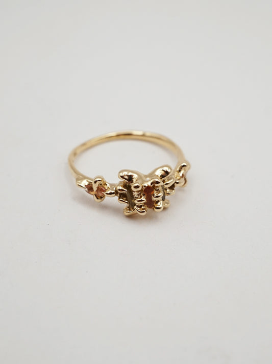 10kt yellow gold VENUS ring with sapphires - ONE OF A KIND