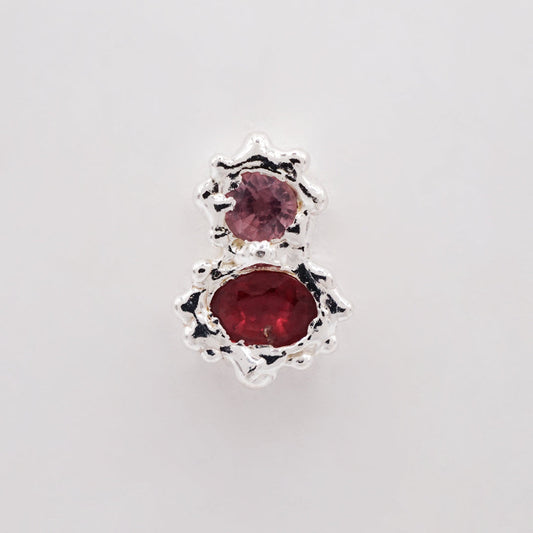 Boucle d'oreille FLORA - saphirs et argent - Pièces uniques - Série 04