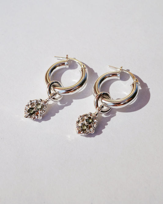 Boucles d'oreilles FRIDA - saphirs bleus et verts - pièces uniques