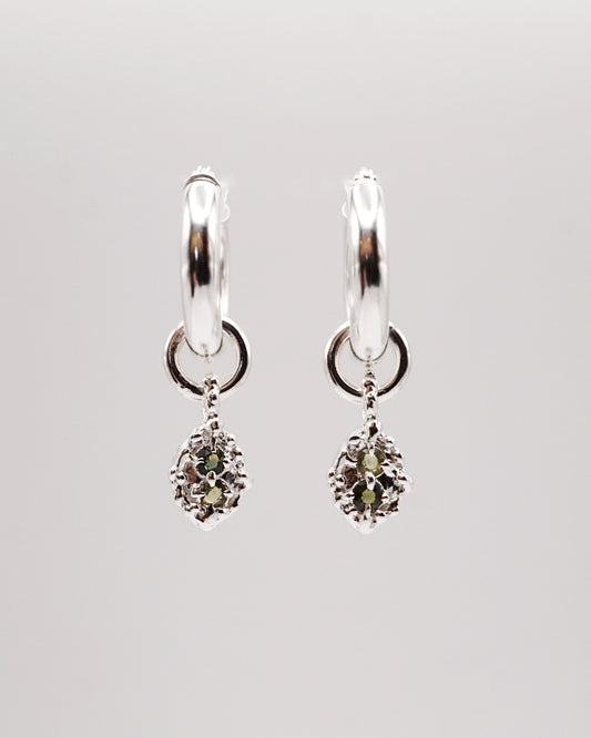 Boucles d'oreilles FRIDA - saphirs bleus et verts - pièces uniques