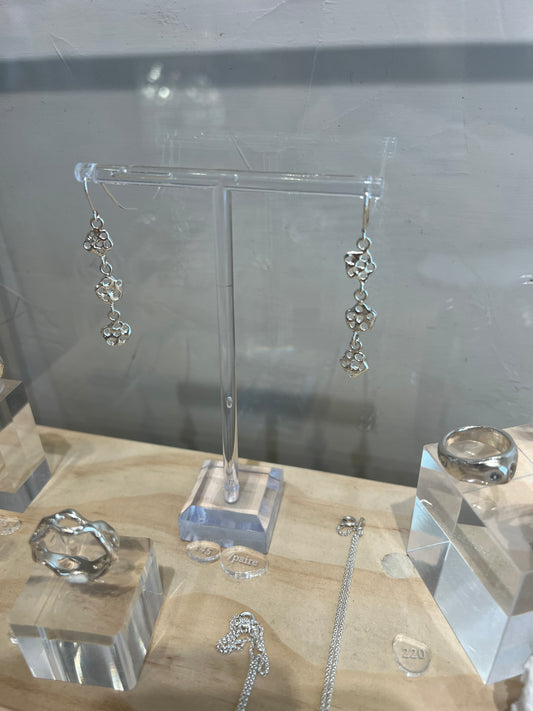 boucles trois fleurs (paire)