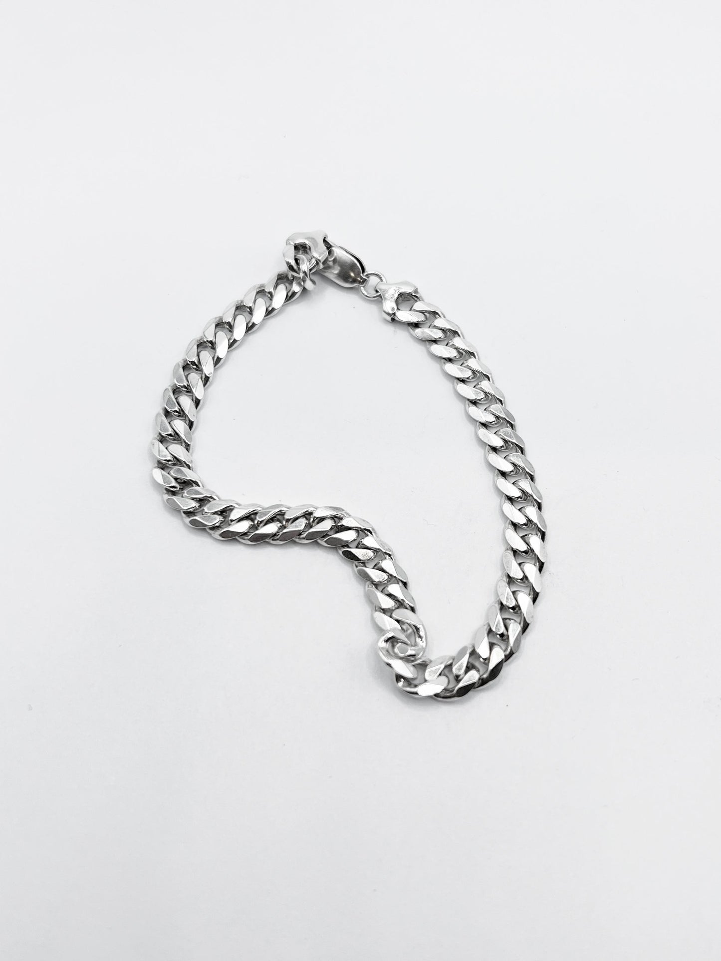 COM006 bracelet cuban link chain argent sterling