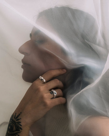 sterling silver FENESTRA ring with sapphire