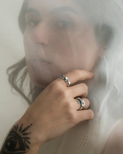 sterling silver FENESTRA ring with sapphire