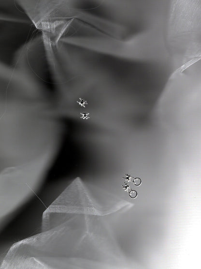 sterling silver ARCHEOLOGIE II stud earring with sapphire