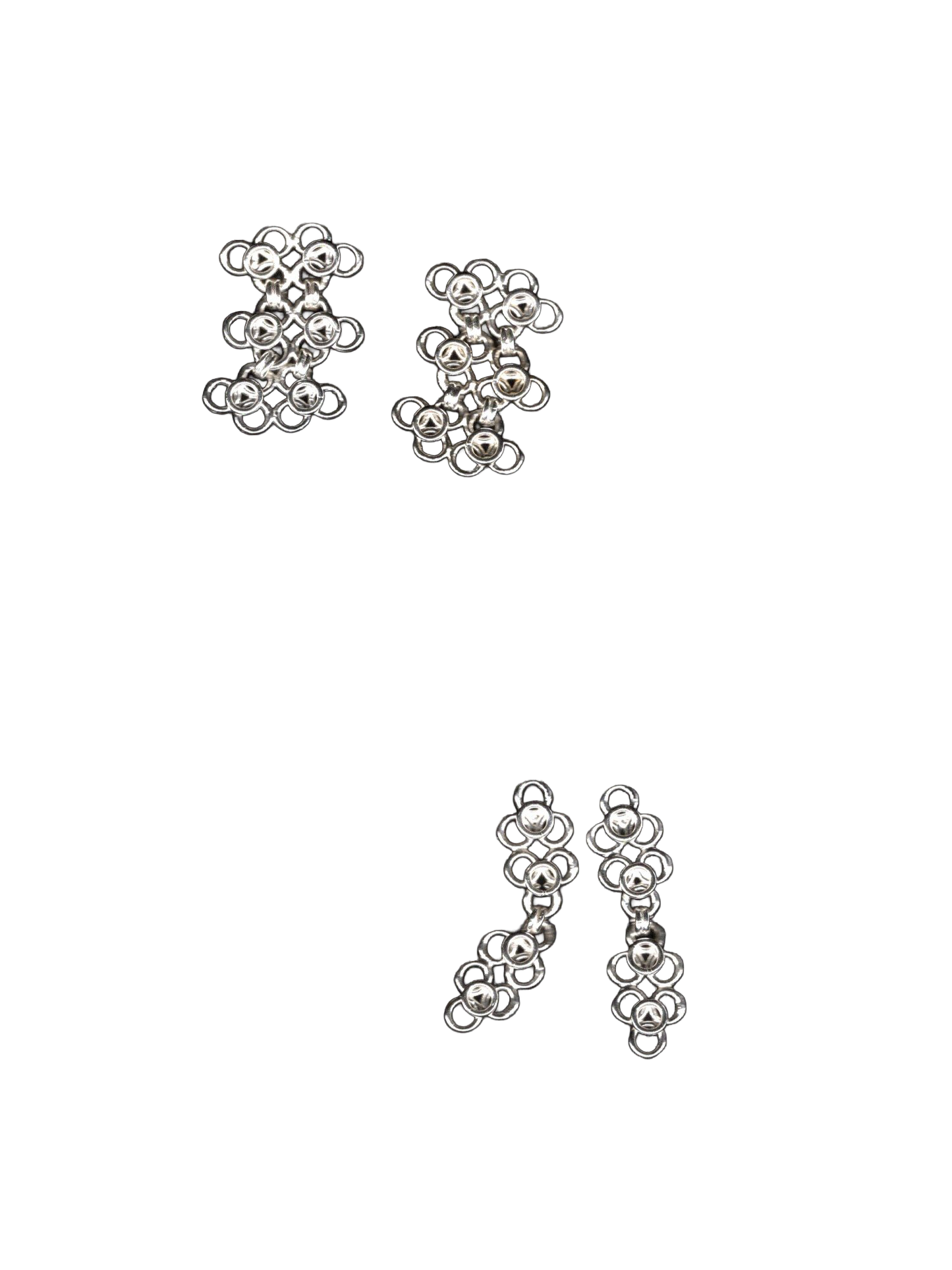 sterling silver TRAME I and TRAME II earrings
