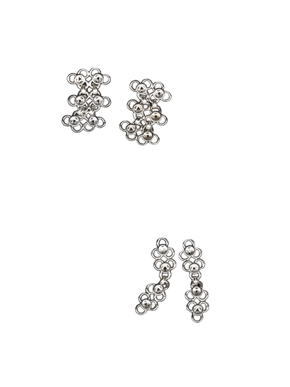 sterling silver TRAME I and TRAME II earrings